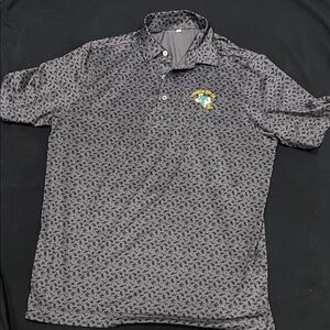Gray Patterned Polo Shirt
